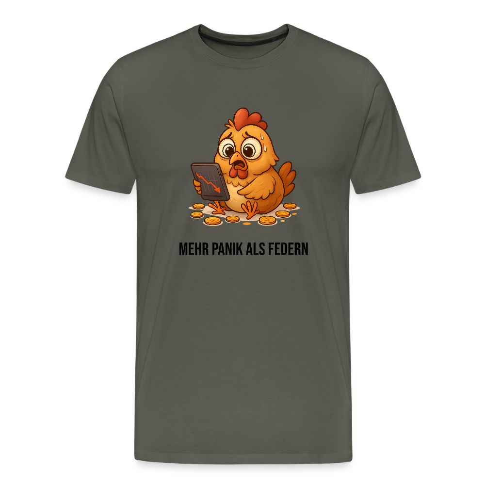 Herren T-Shirt Panisches Huhn - Asphalt