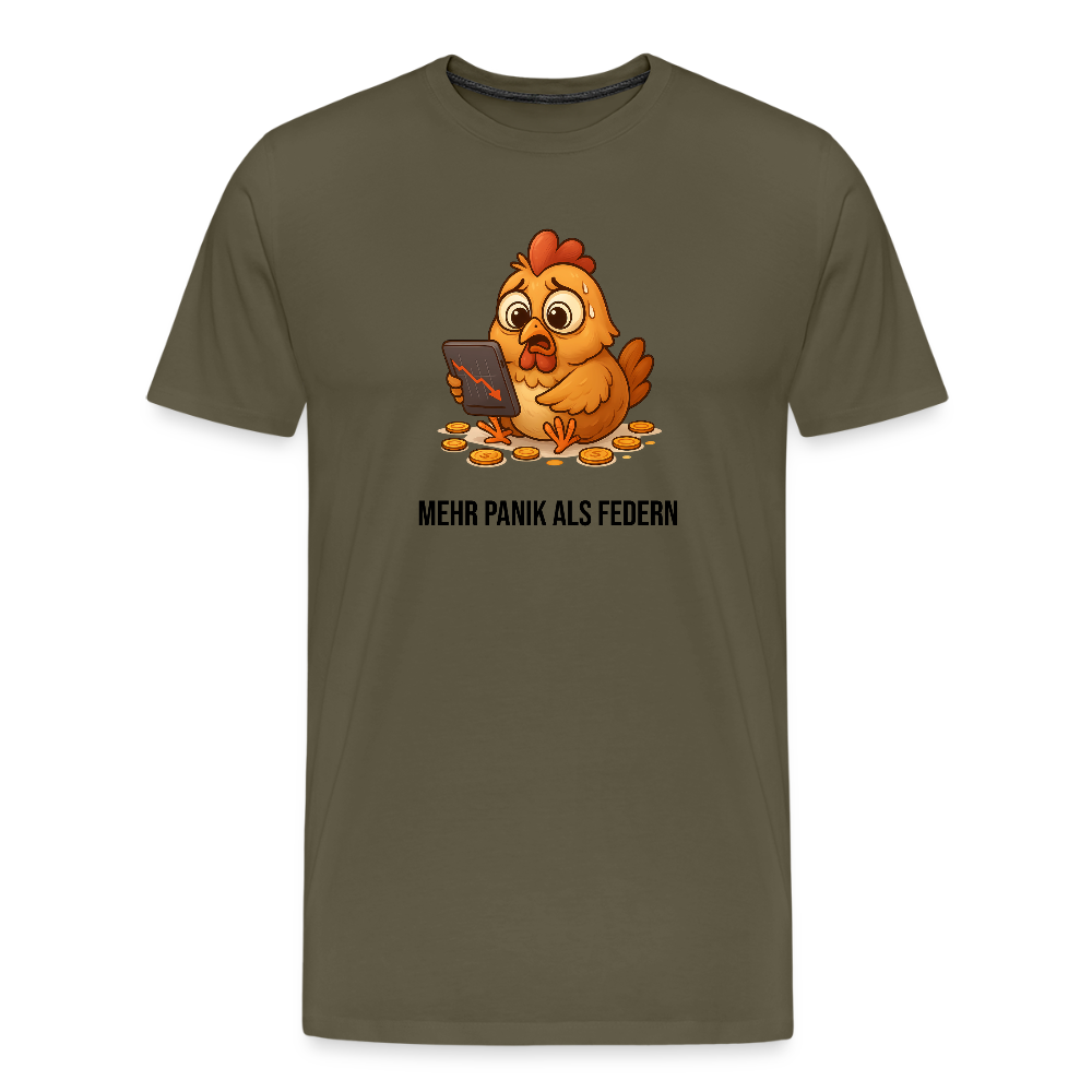 Herren T-Shirt Panisches Huhn - Khaki