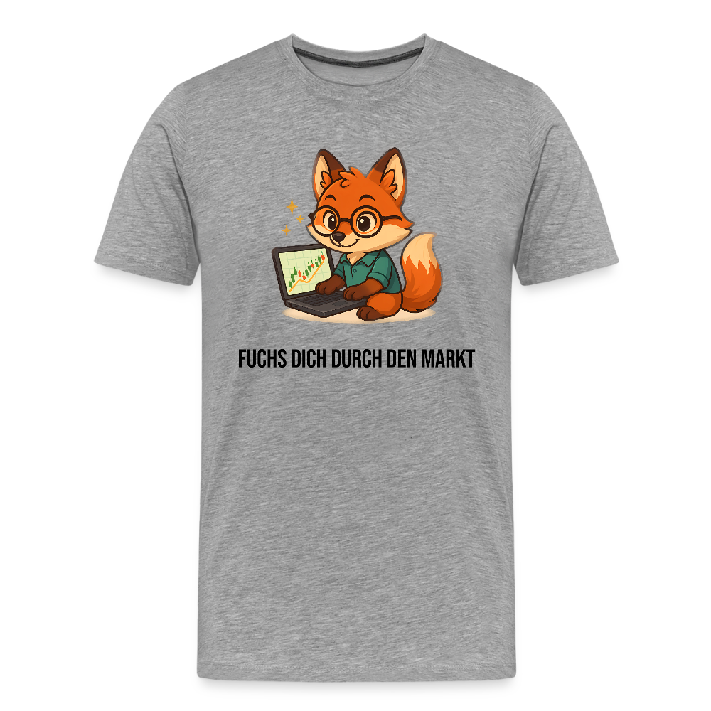Herren T-Shirt Fuchs dich durch den Markt - Grau meliert
