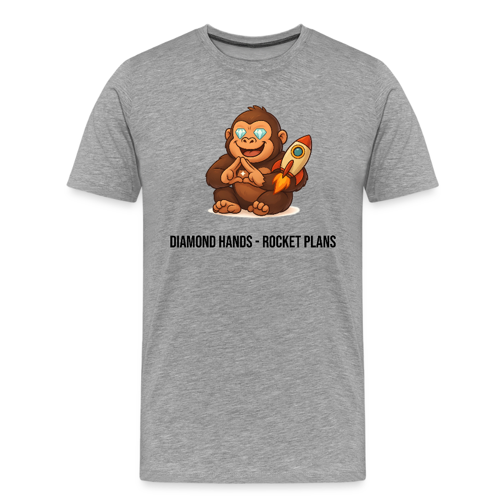 Herren T-Shirt Gorilla Diamond Hands - Grau meliert