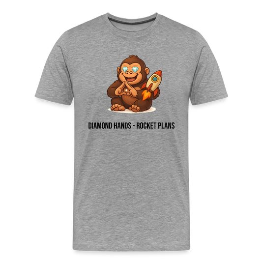 Herren T-Shirt Gorilla Diamond Hands - Grau meliert