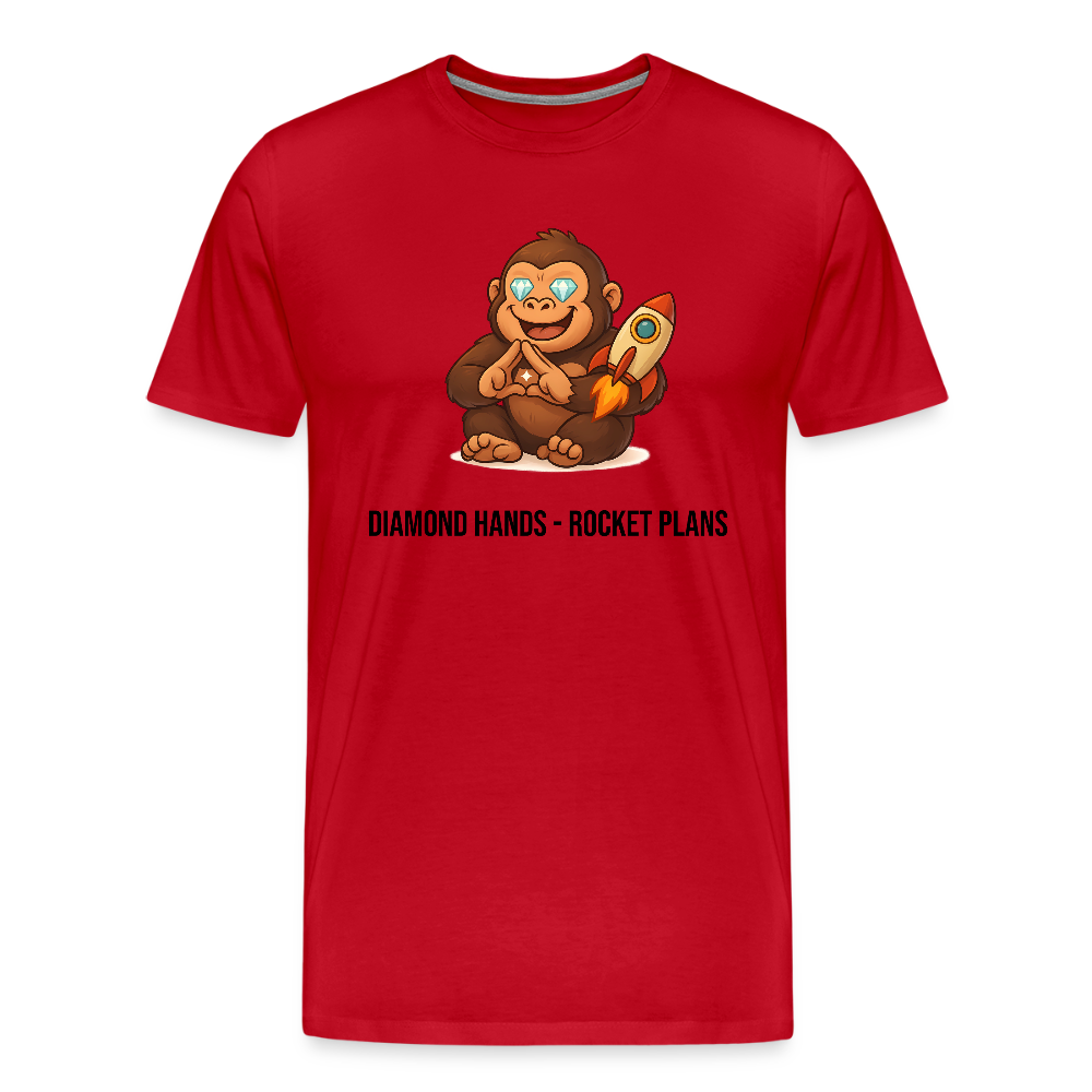 Herren T-Shirt Gorilla Diamond Hands - Rot