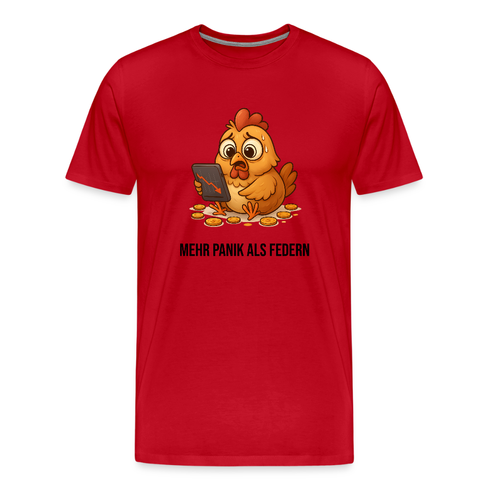 Herren T-Shirt Panisches Huhn - Rot
