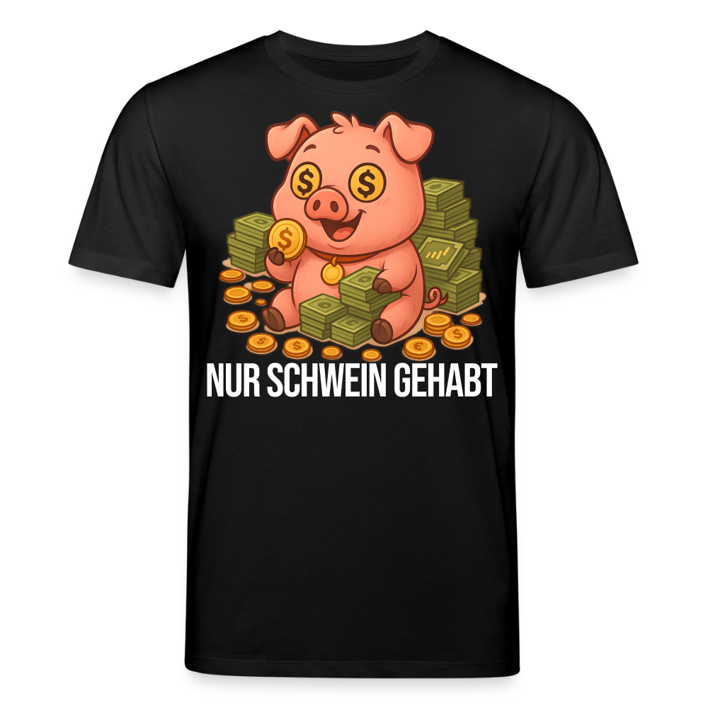Nur Schwein gehabt – Trader Shirt dunkel - Schwarz