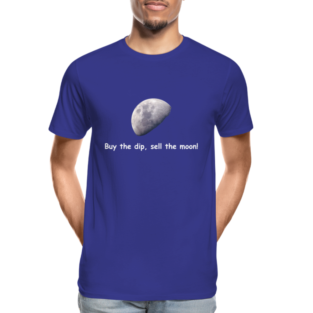 "Buy the dip, sell the moon"-T-Shirt - Königsblau