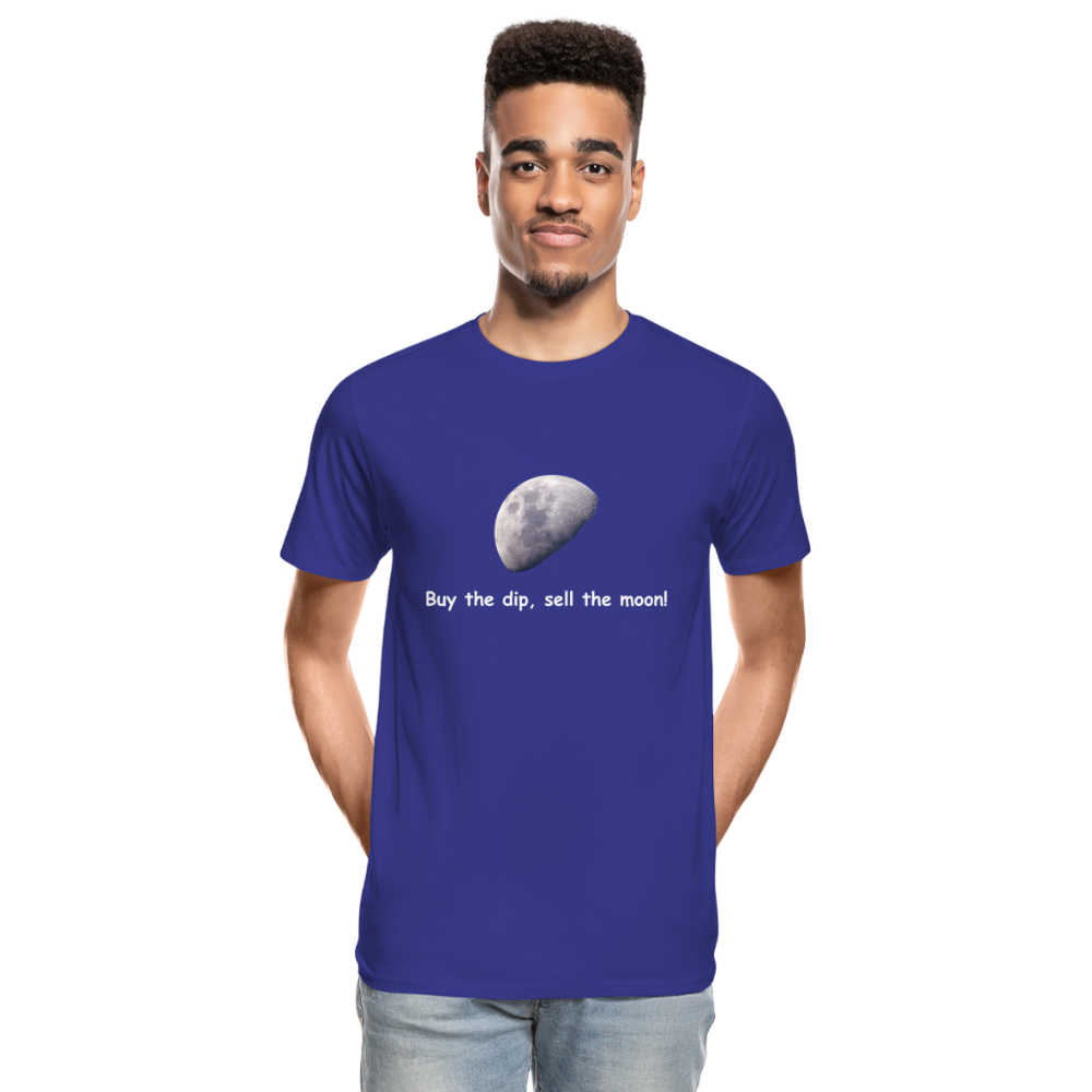 "Buy the dip, sell the moon"-T-Shirt - Königsblau