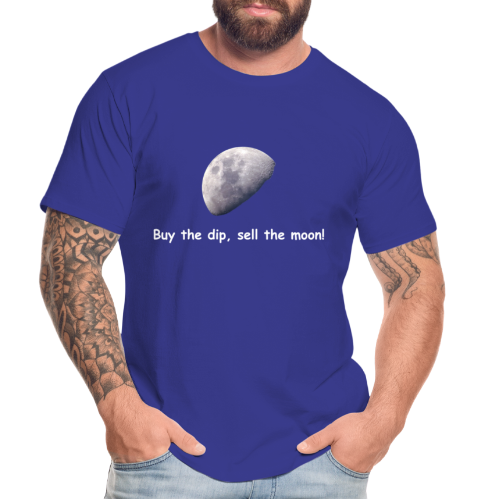 "Buy the dip, sell the moon"-T-Shirt - Königsblau