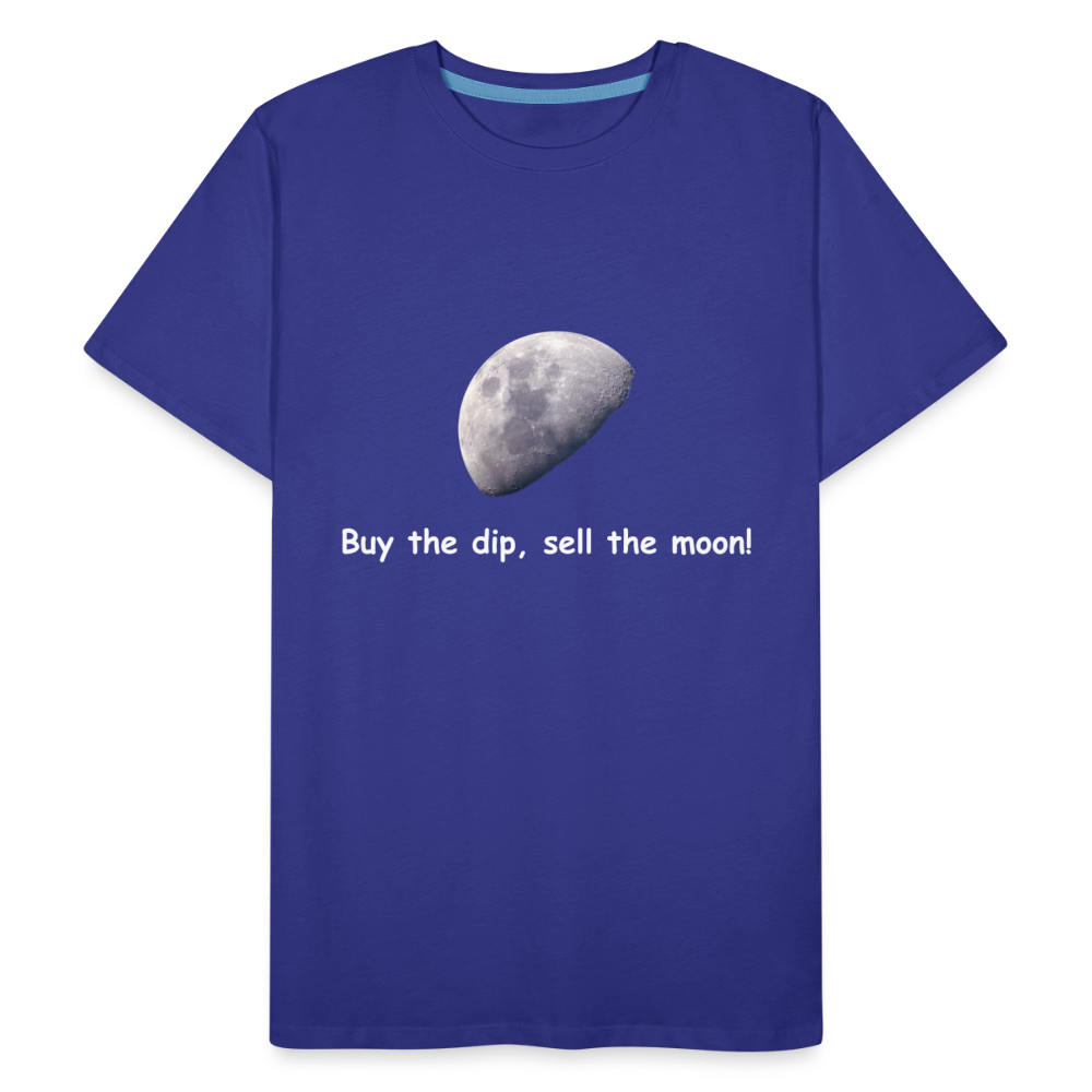 "Buy the dip, sell the moon"-T-Shirt - Königsblau