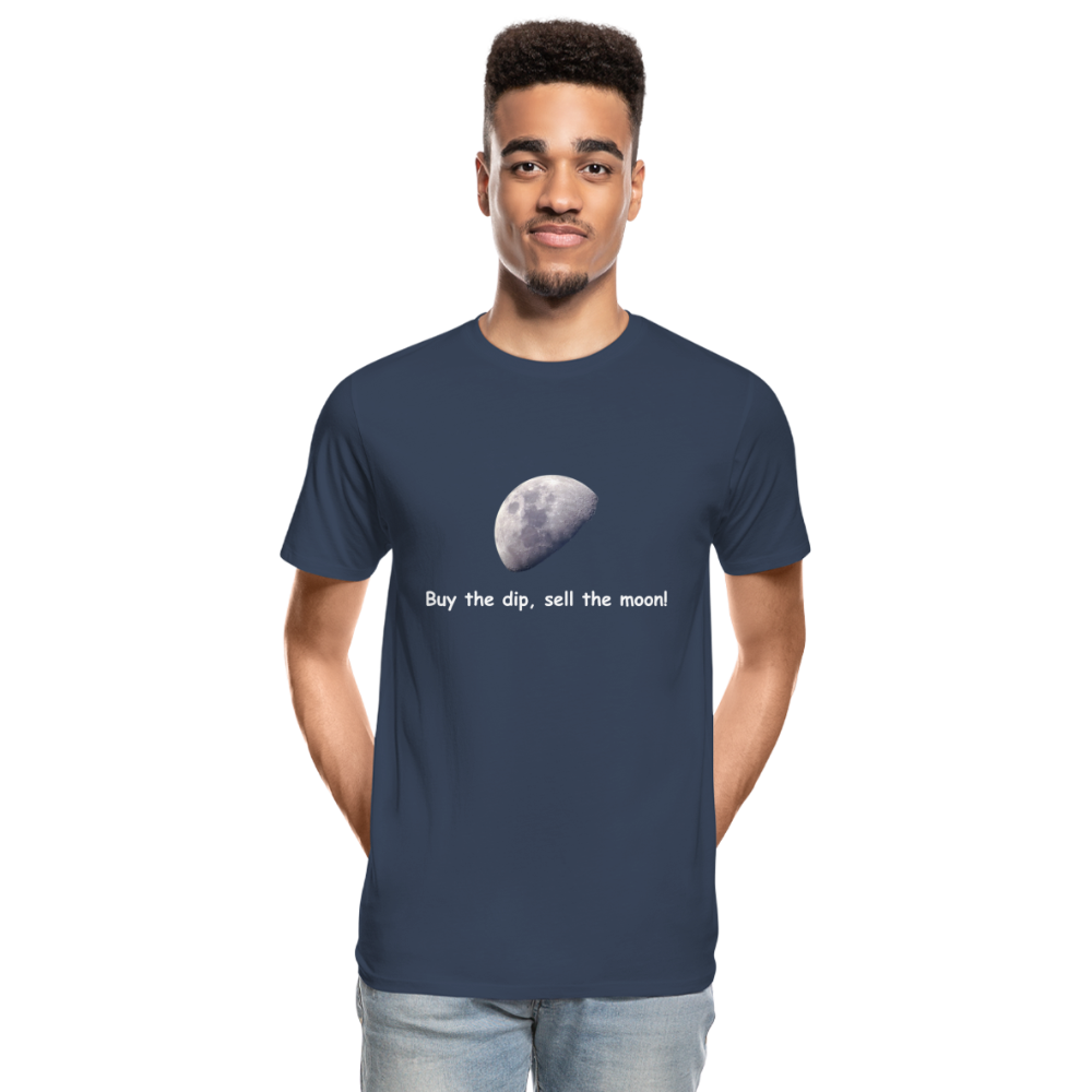 "Buy the dip, sell the moon"-T-Shirt - Navy