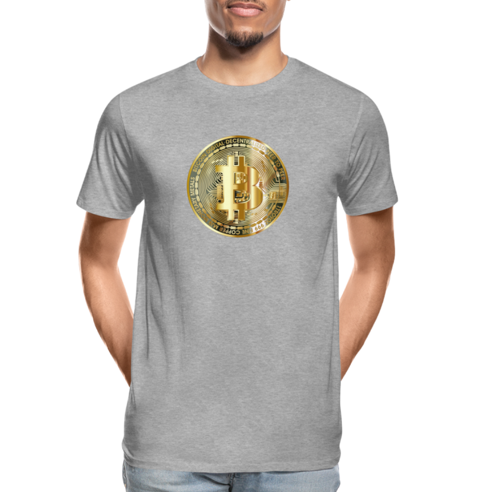 Bitcoin-T-Shirt - Grau meliert