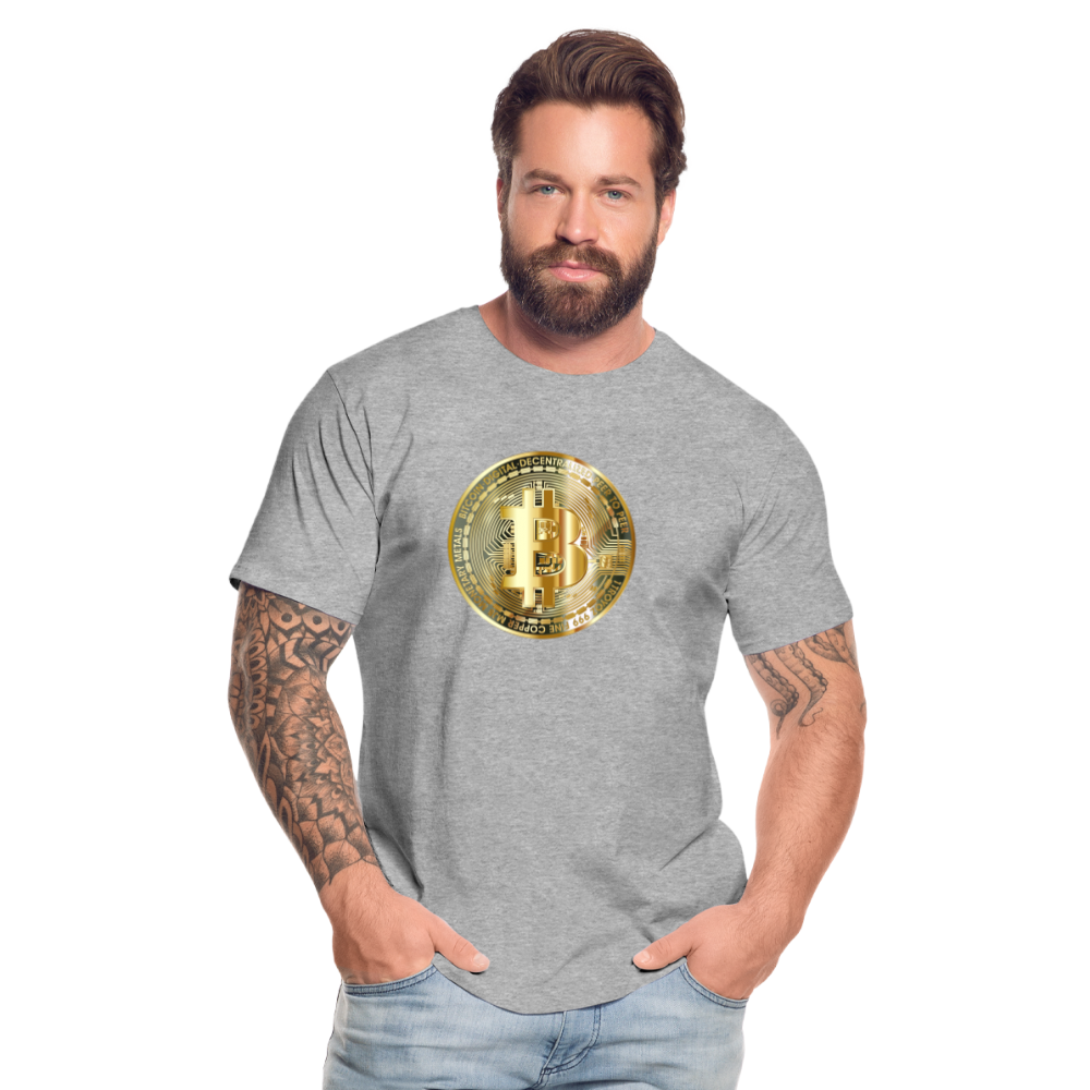 Bitcoin-T-Shirt - Grau meliert