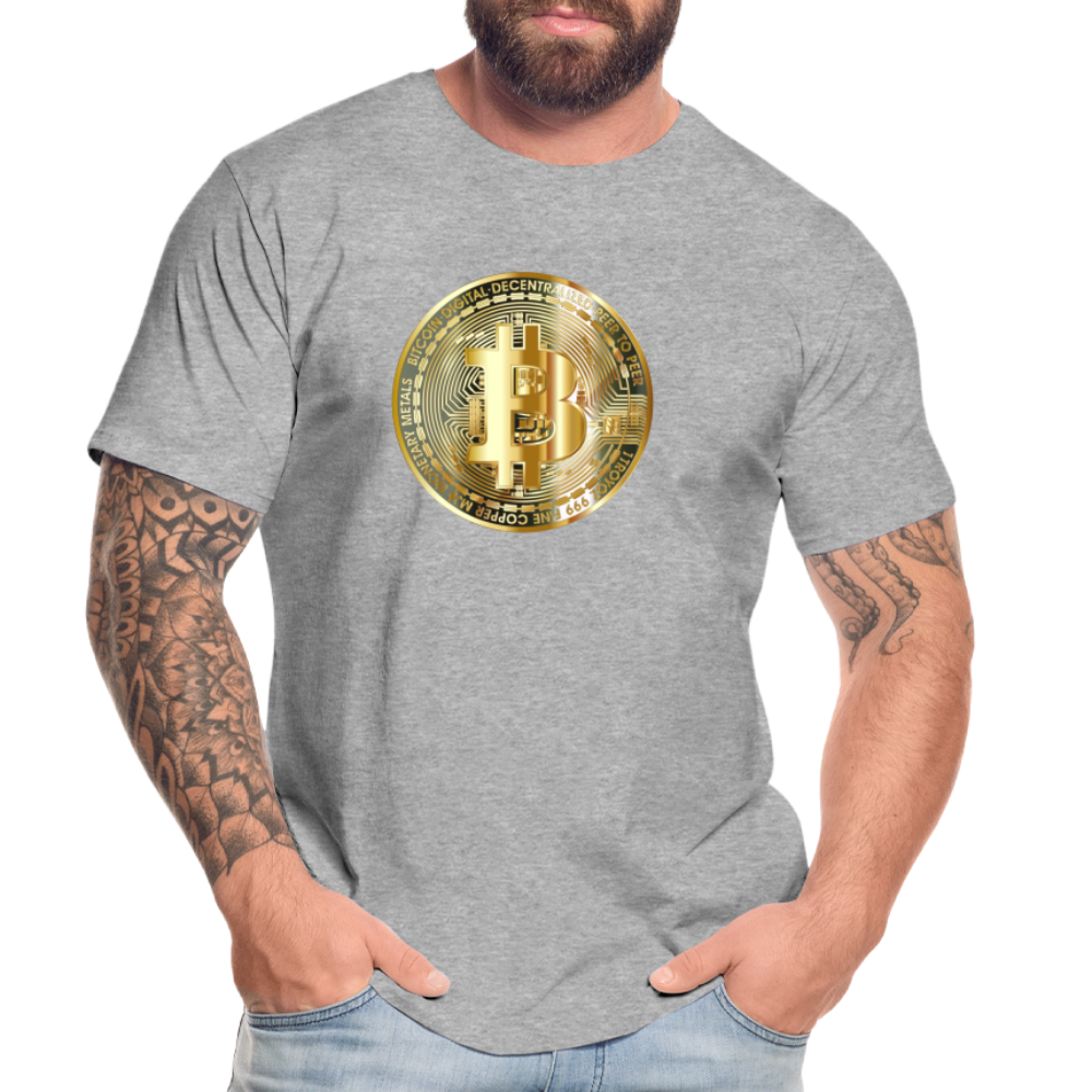Bitcoin-T-Shirt - Grau meliert