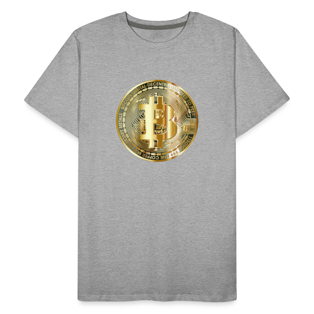 Bitcoin-T-Shirt - Grau meliert
