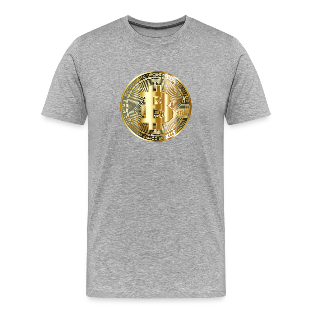 Bitcoin-T-Shirt - Grau meliert