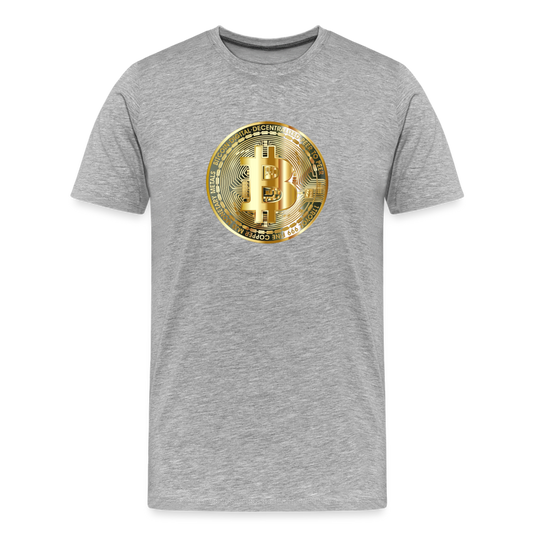 Bitcoin-T-Shirt - Grau meliert