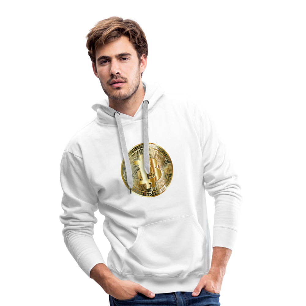 Männer Hoodie Bitcoin gold - weiß