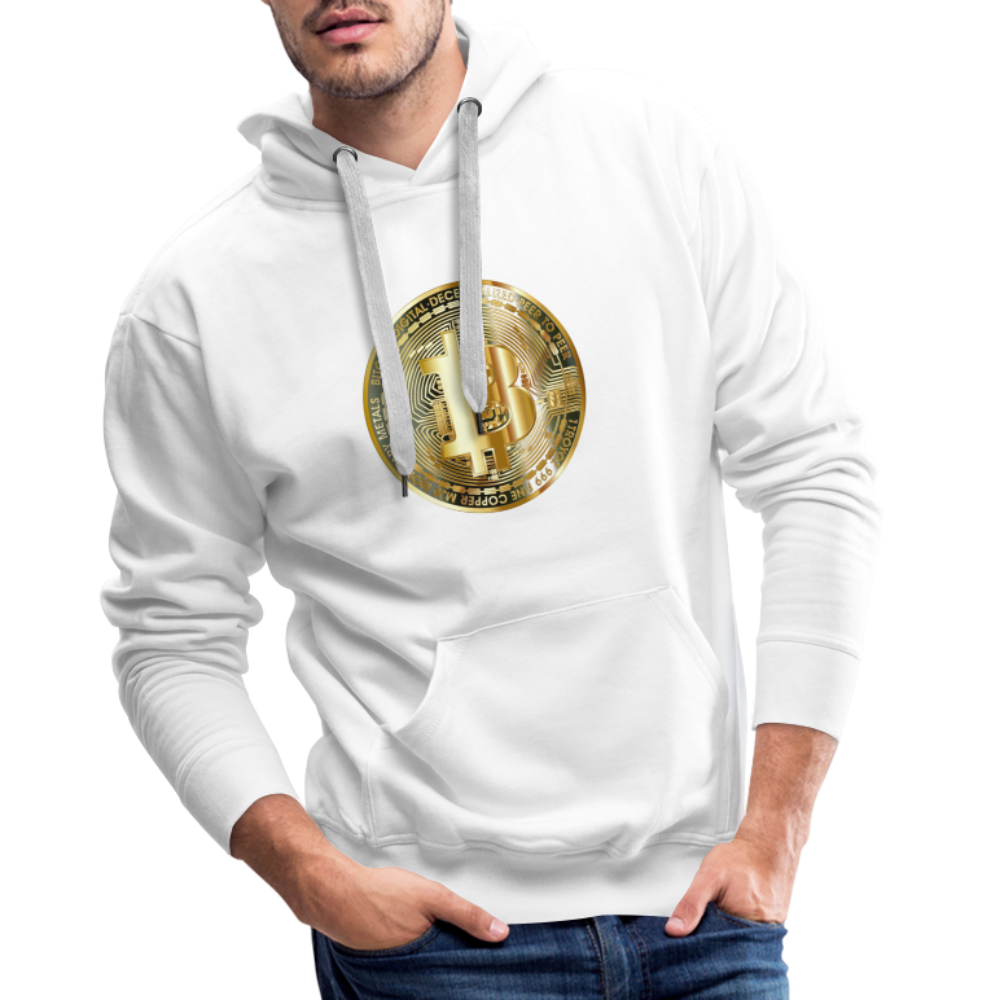 Männer Hoodie Bitcoin gold - weiß