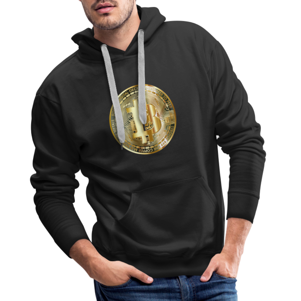Männer Hoodie Bitcoin gold - Schwarz