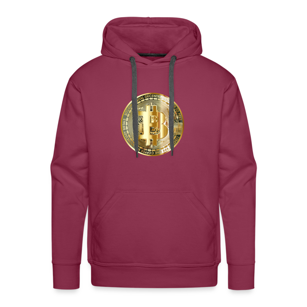 Männer Hoodie Bitcoin gold - Bordeaux