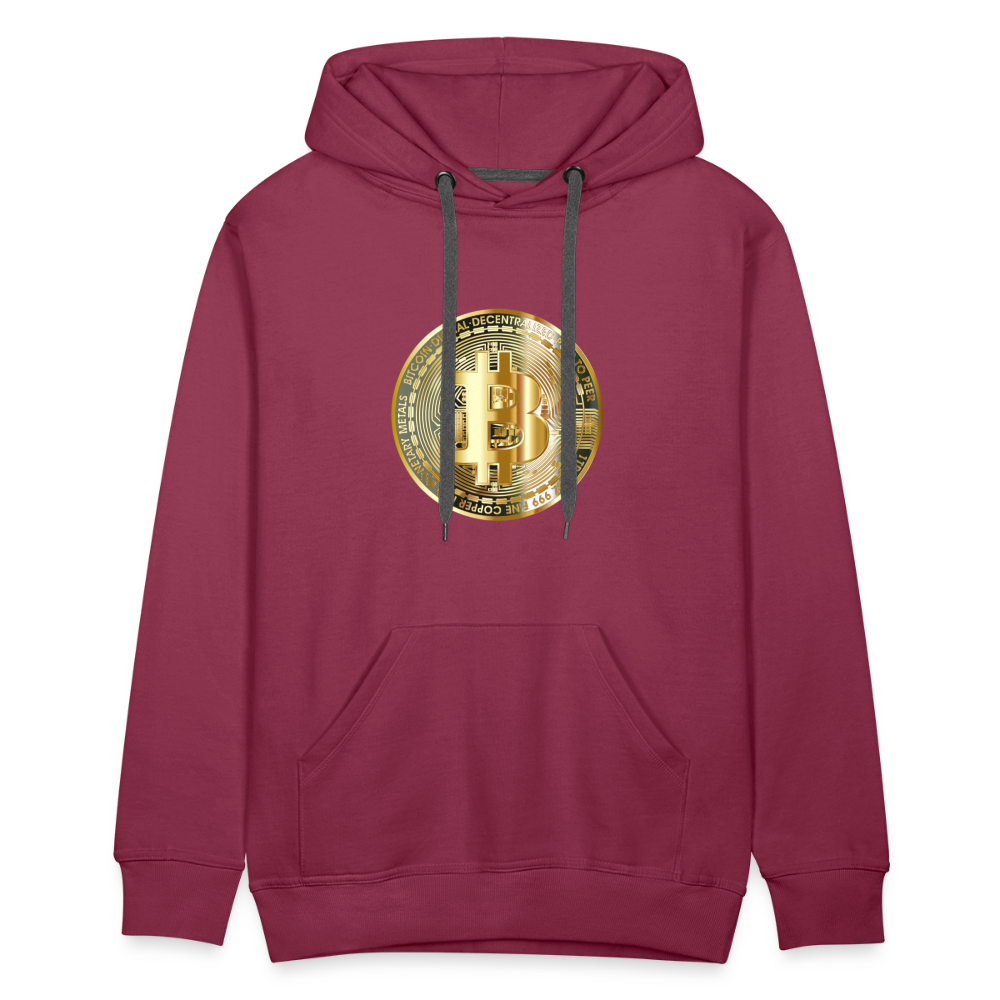 Männer Hoodie Bitcoin gold - Bordeaux