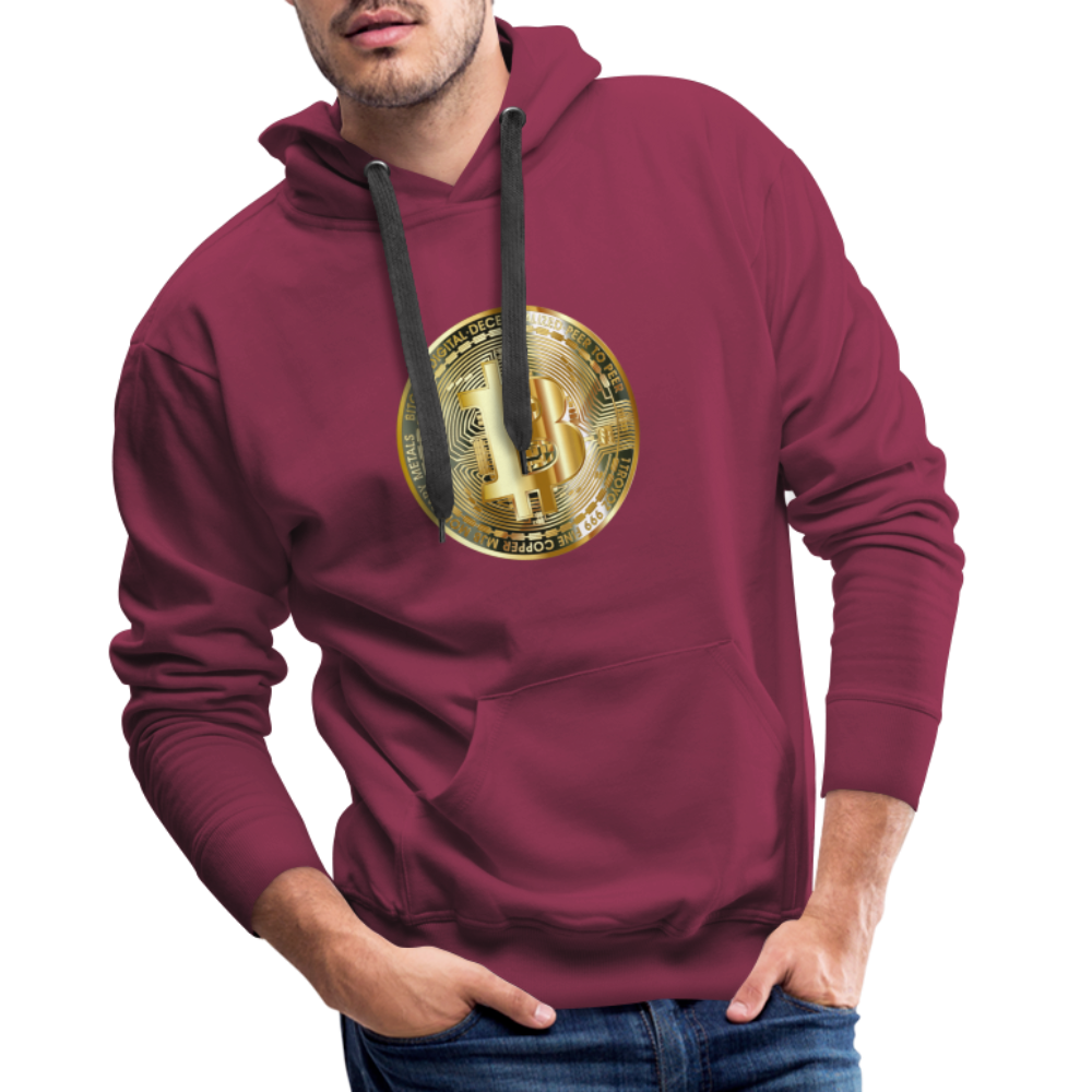 Männer Hoodie Bitcoin gold - Bordeaux