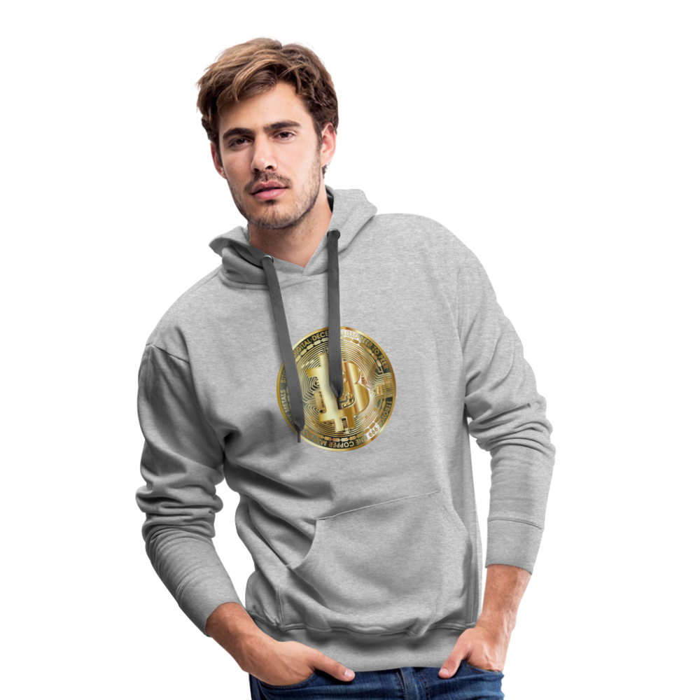 Männer Hoodie Bitcoin gold - Grau meliert