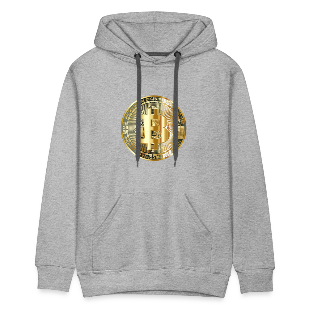 Männer Hoodie Bitcoin gold - Grau meliert