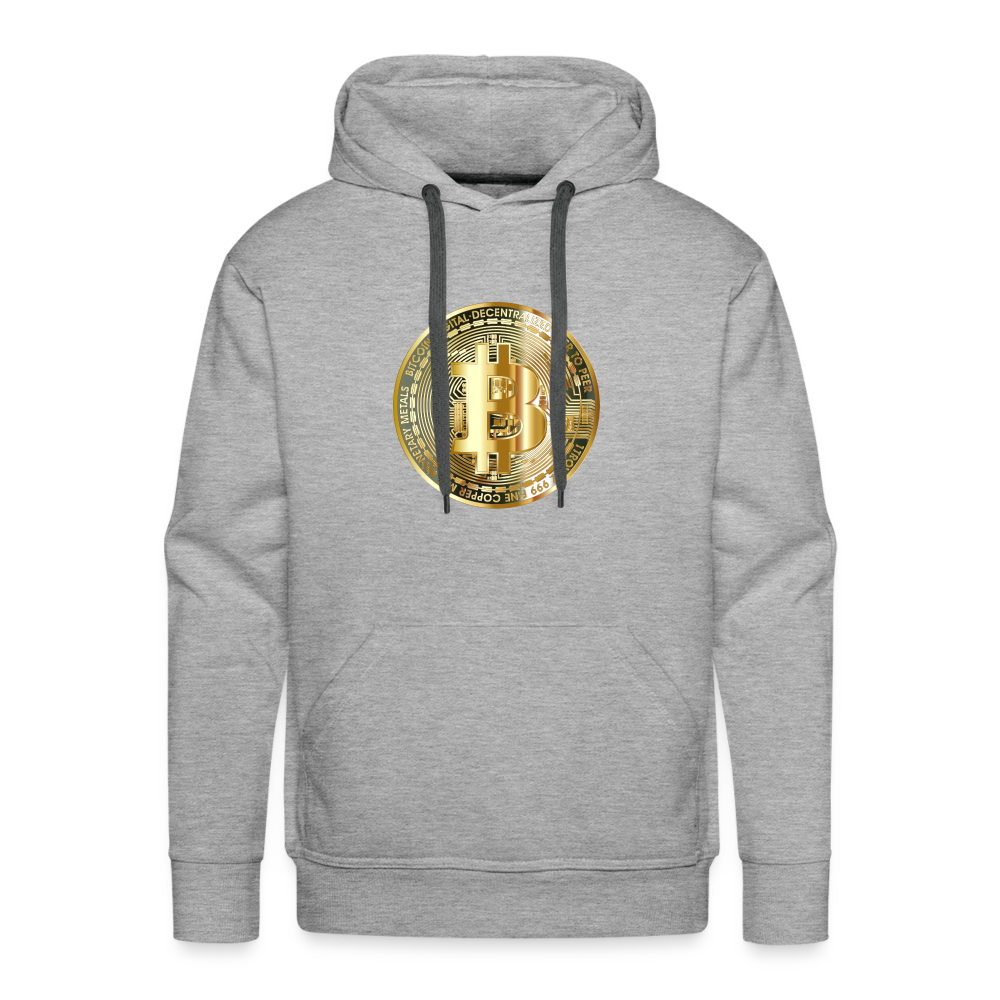 Männer Hoodie Bitcoin gold - Grau meliert