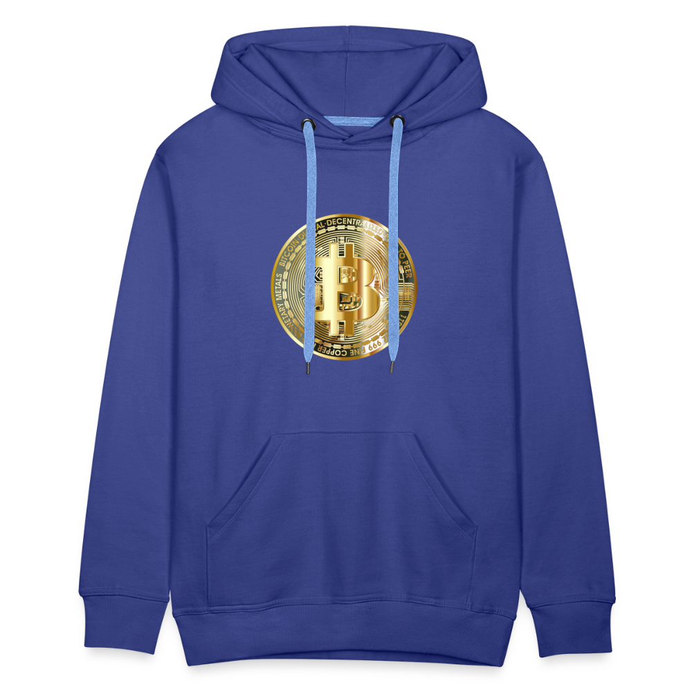 Männer Hoodie Bitcoin gold - Königsblau