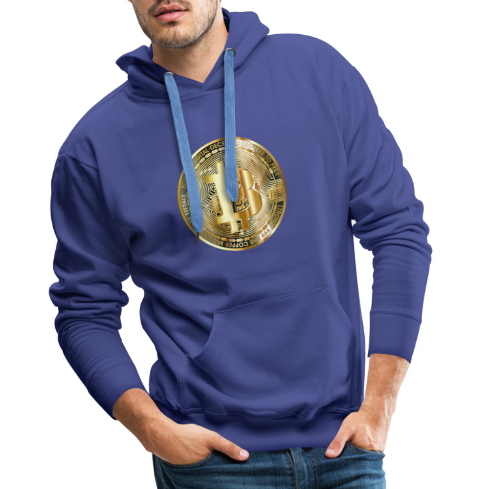 Männer Hoodie Bitcoin gold - Königsblau