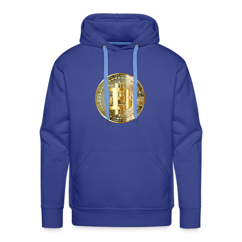 Männer Hoodie Bitcoin gold - Königsblau