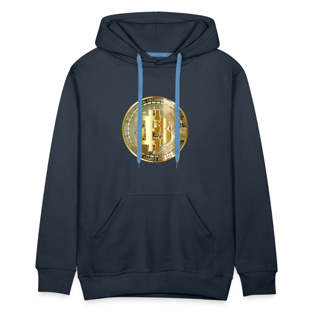 Männer Hoodie Bitcoin gold - Navy