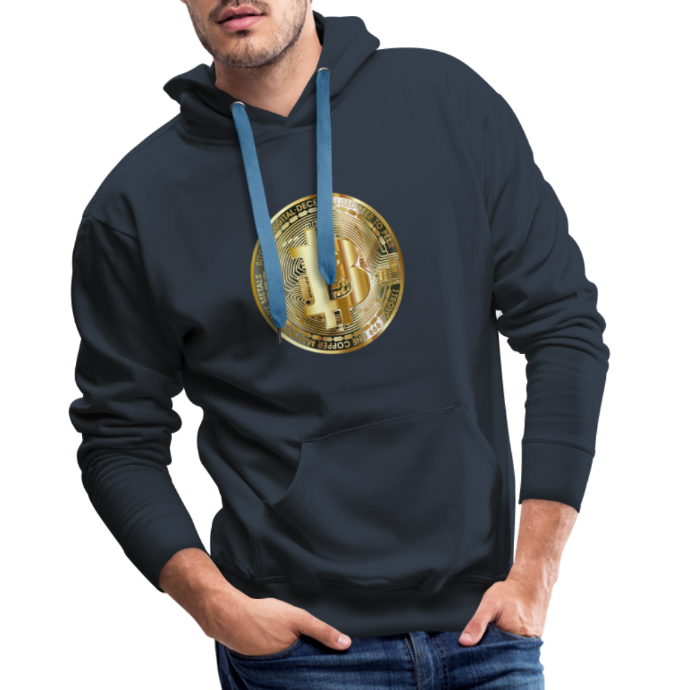 Männer Hoodie Bitcoin gold - Navy