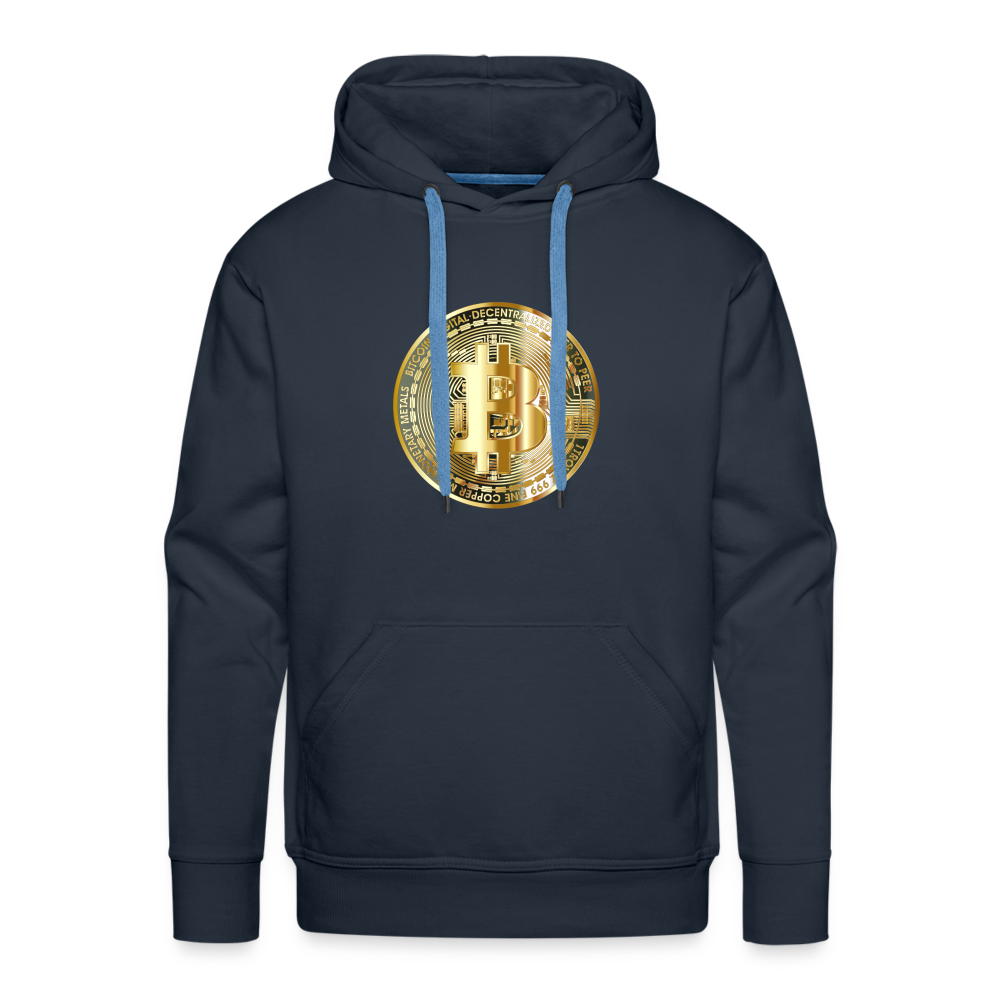 Männer Hoodie Bitcoin gold - Navy