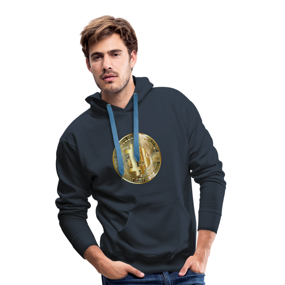 Männer Hoodie Bitcoin gold - Navy