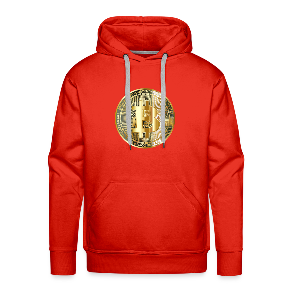 Männer Hoodie Bitcoin gold - Rot