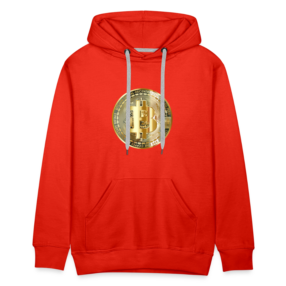 Männer Hoodie Bitcoin gold - Rot