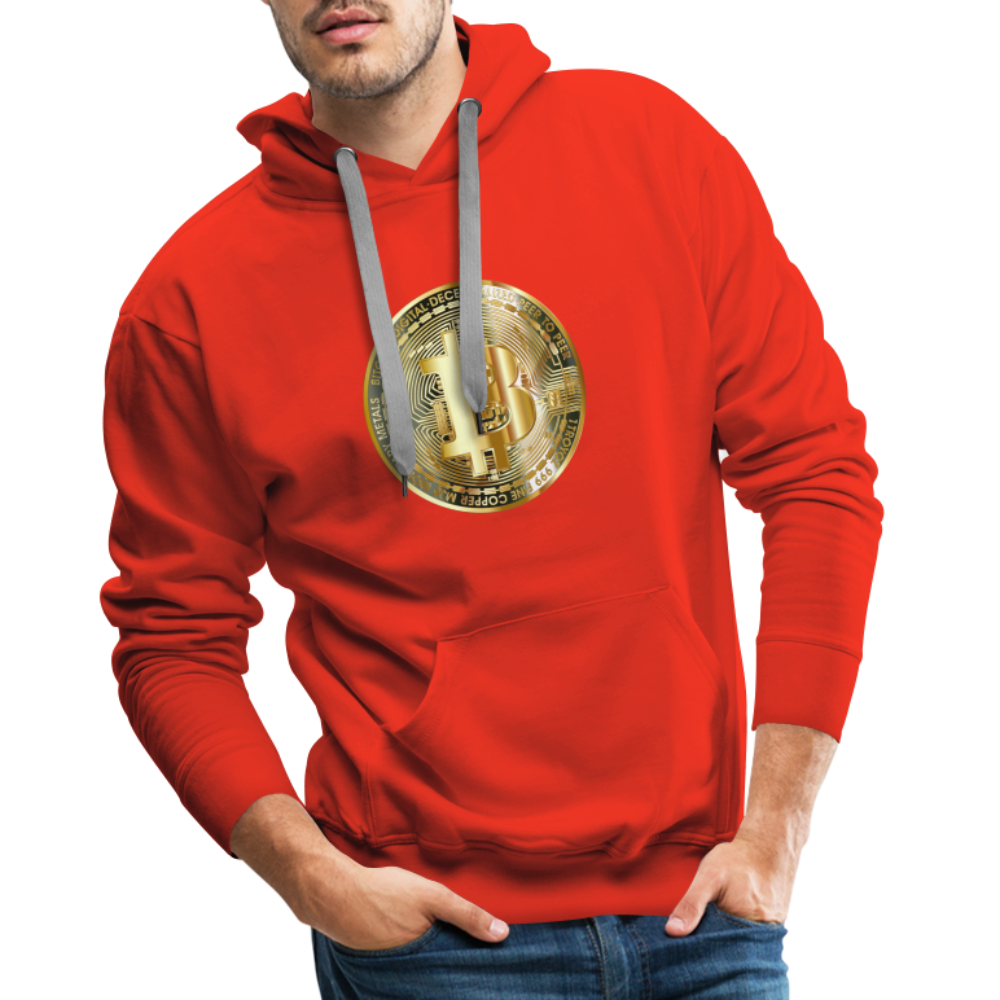 Männer Hoodie Bitcoin gold - Rot