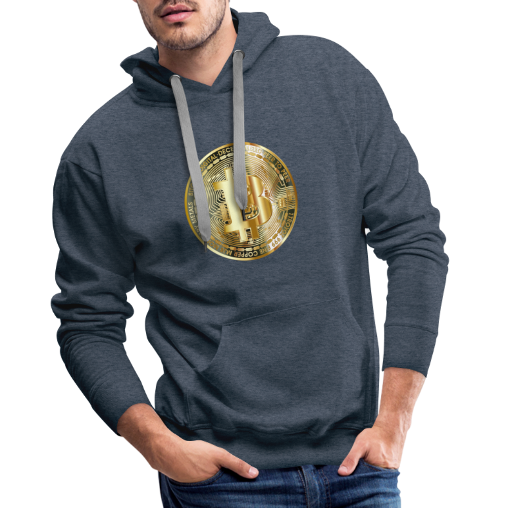 Männer Hoodie Bitcoin gold - Jeansblau