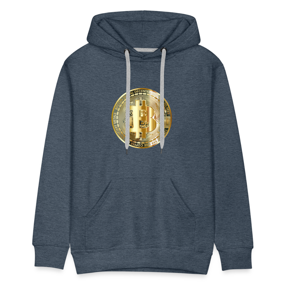 Männer Hoodie Bitcoin gold - Jeansblau