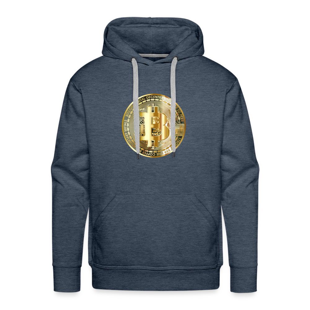 Männer Hoodie Bitcoin gold - Jeansblau