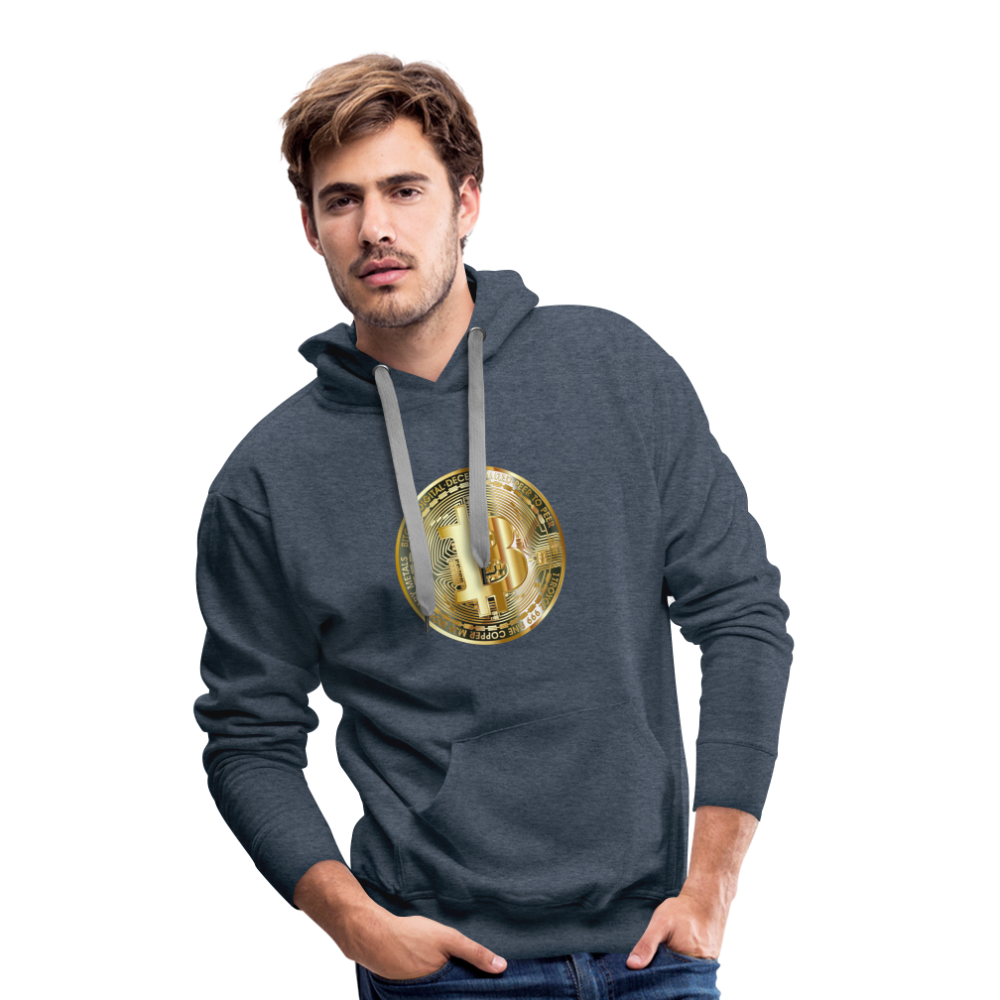 Männer Hoodie Bitcoin gold - Jeansblau
