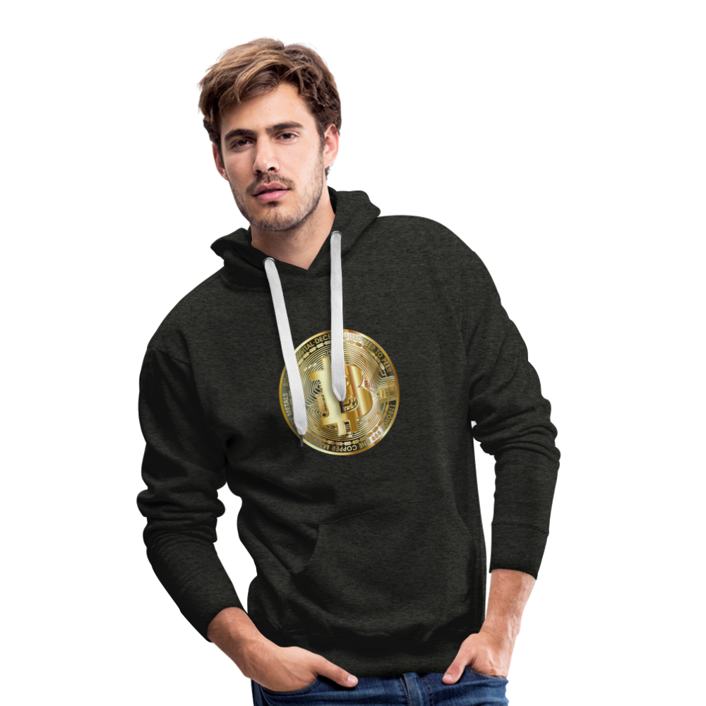 Männer Hoodie Bitcoin gold - Anthrazit