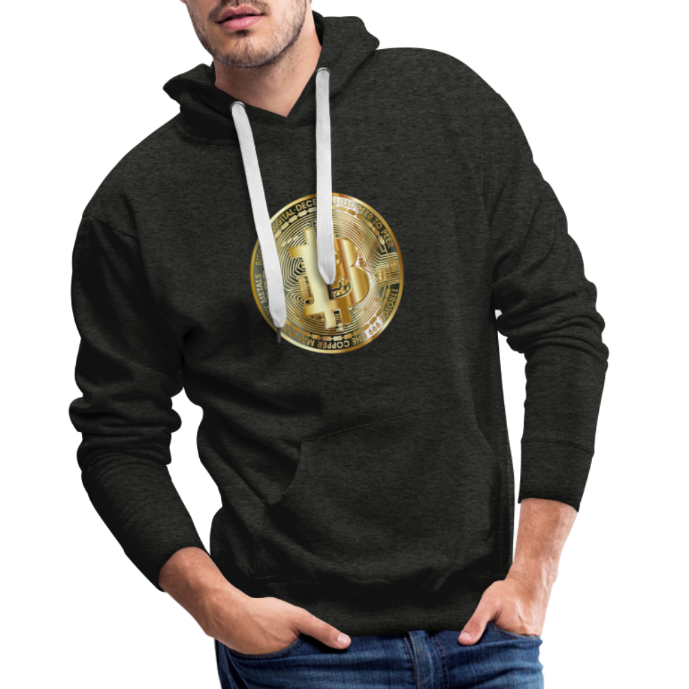 Männer Hoodie Bitcoin gold - Anthrazit