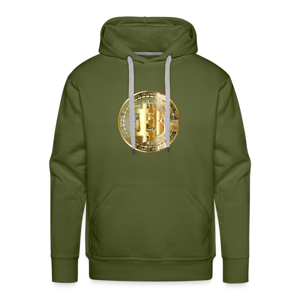 Männer Hoodie Bitcoin gold - Olivgrün