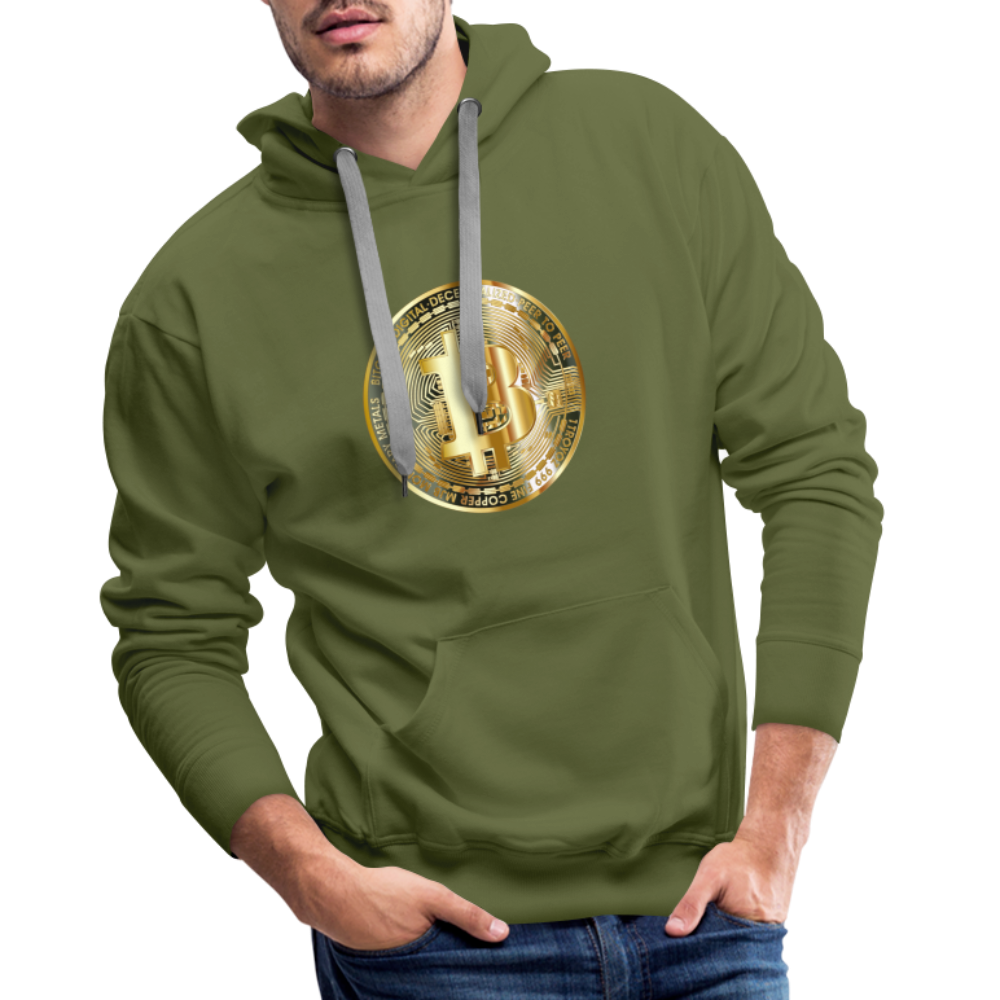 Männer Hoodie Bitcoin gold - Olivgrün