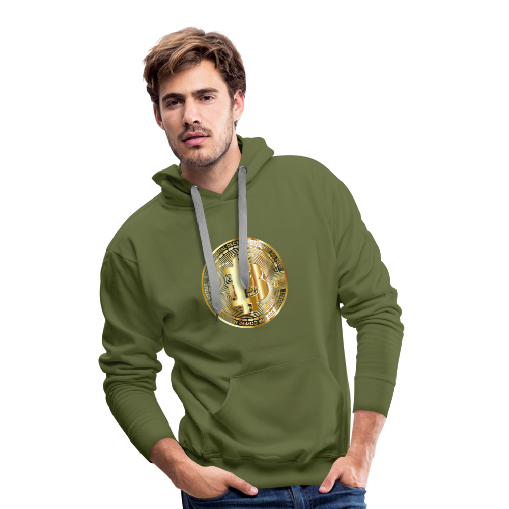 Männer Hoodie Bitcoin gold - Olivgrün