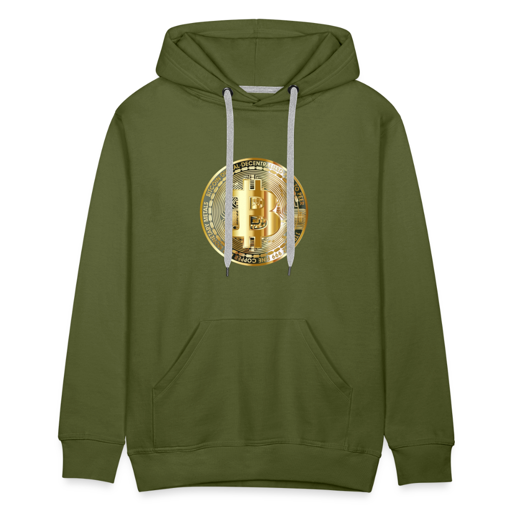 Männer Hoodie Bitcoin gold - Olivgrün