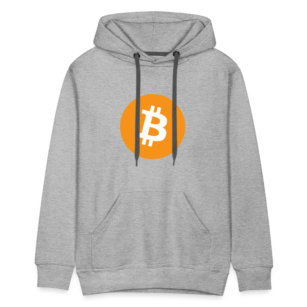 Männer Hoodie Bitcoin orange - Grau meliert