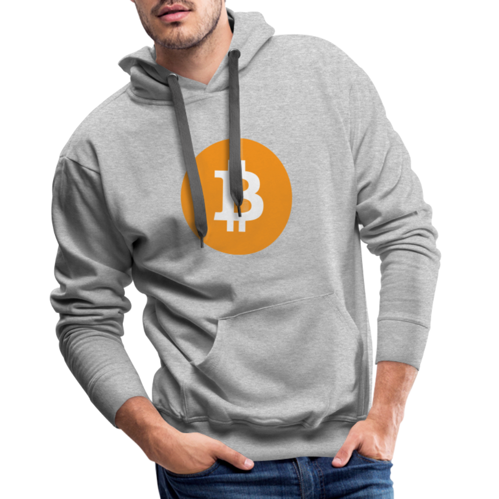 Männer Hoodie Bitcoin orange - Grau meliert